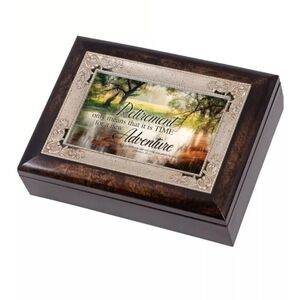 Retirement Gift Music Jewerly Box Cottage Garden Wood Amazing Grace Photo Frame